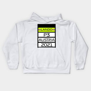 Lando Norris P3 Austria 2021 Pit Board Kids Hoodie